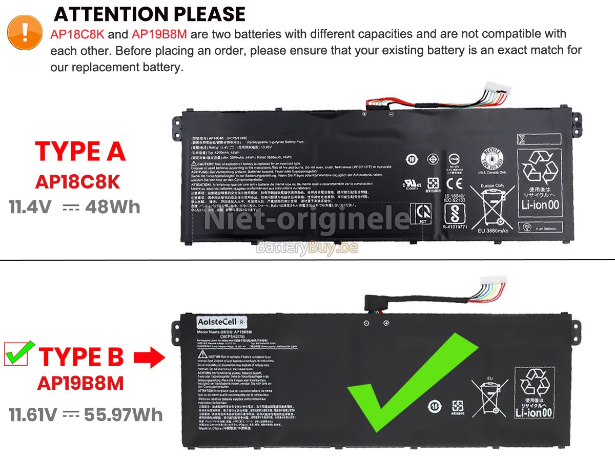 Acer Aspire 3 A315-44P-R3PM accu