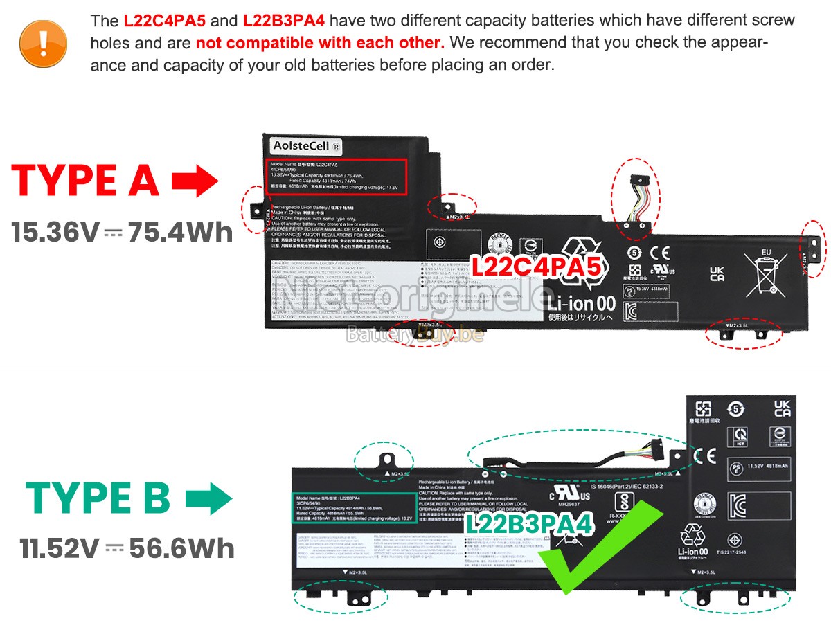 Lenovo IdeaPad SLIM 5 16IAH8-83BG005SIV accu