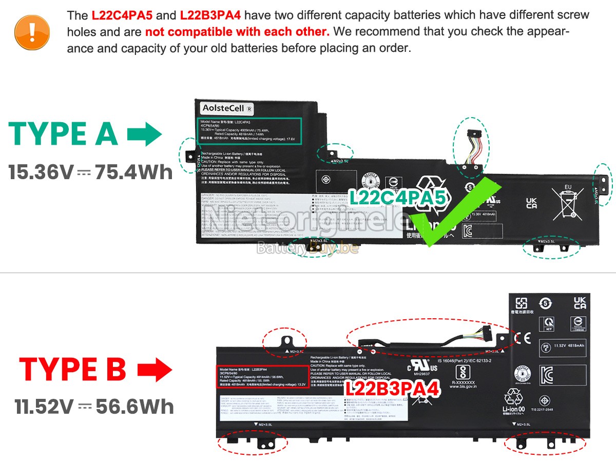 Lenovo IdeaPad SLIM 5 16IAH8-83BG005SIV accu