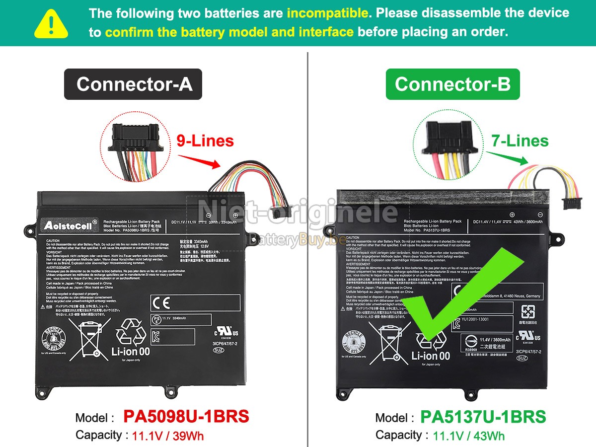 Toshiba Portege Z10T-A1102L accu